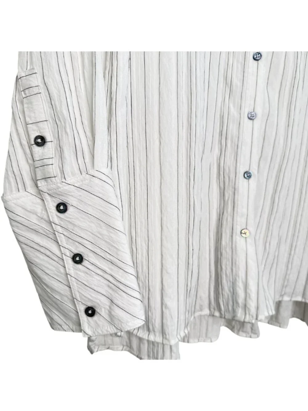 Hana San White Striped Button-Up Shirt, 38 - Picture 5 of 9